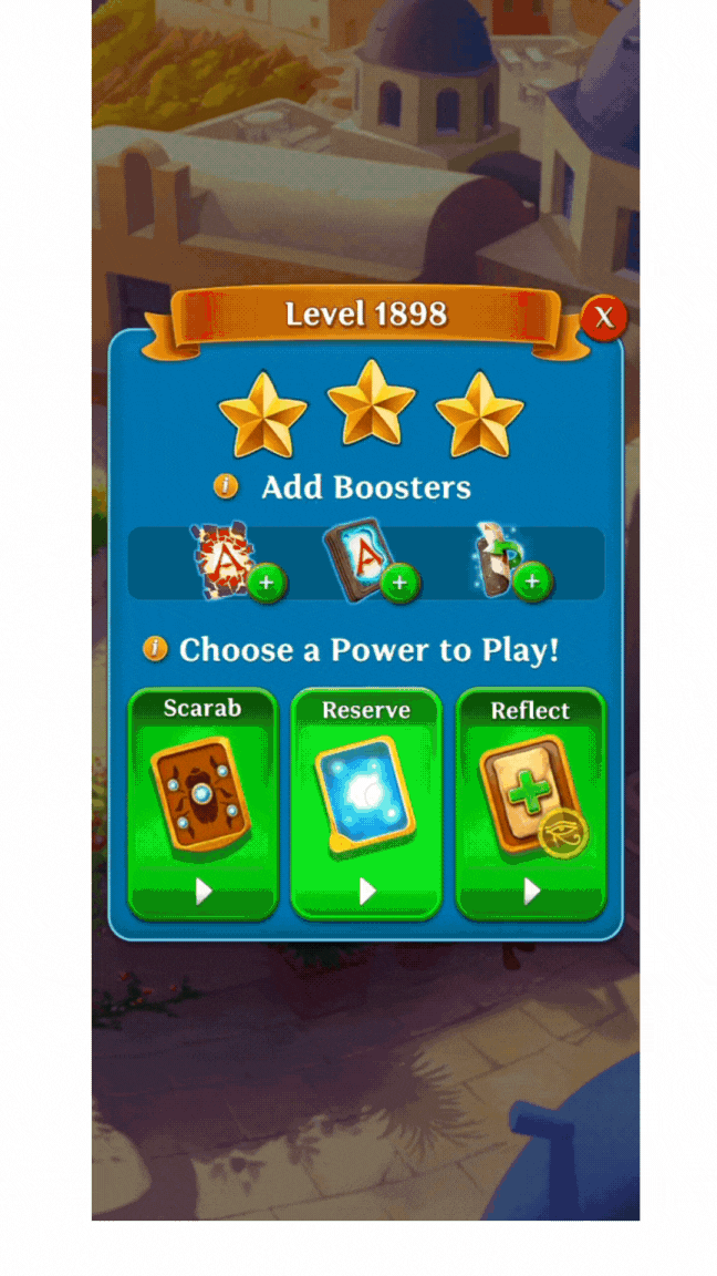 Collect the blue card in Pyramid Solitaire Saga. 