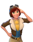 Helena, the main character in Pyramid Solitaire Saga, saluting